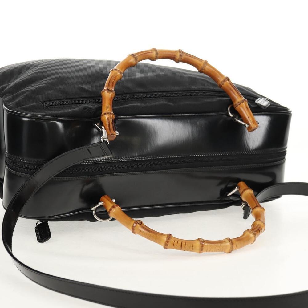 GUCCI Bamboo Hand Bag Nylon Enamel Black Silver 002 2040 0430 Auth bs31639 - Picture 6 of 16